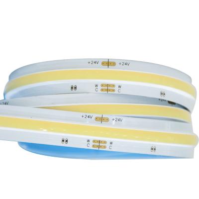 China Color Change 12mm Width 294 Width 7 Watt High CRI Remote COB Controller 24v Dual Chips Residential Led Strip for sale