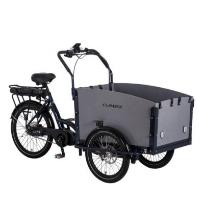 China Motor Middle Wheel Aluminum Alloy Family Front Loading Cargo Bicycle Electric Cargo Bike For Sale for sale