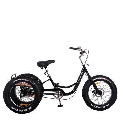 China Steel fat tire tricycle 3 wheel adult bicycle with rear basket adult tricycle for sale for sale