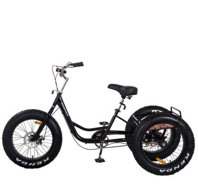 China Steel cargo trailer cheap adult bike with 3 wheel tricycle fat tire for sale