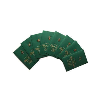 China China Metal Decoration Letter Printing Green Color Creative Gift Greeting Card for sale