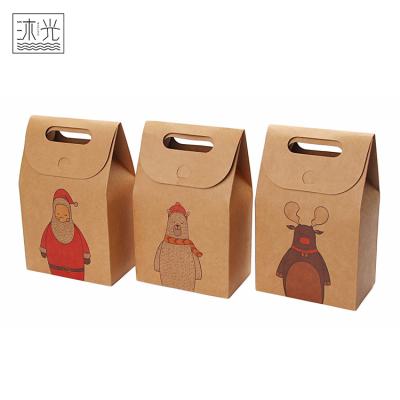 China China Supply Recyclable Brown Kraft Paper Christmas Gift Die Cut Bag Recyclable for sale