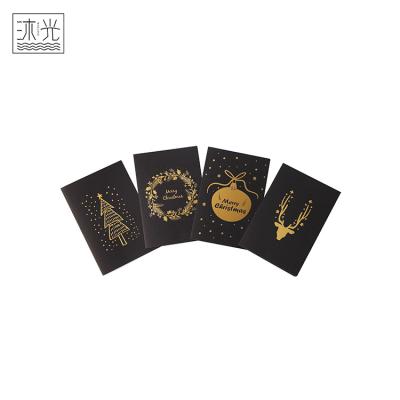 China Wholesale China Christmas Thank You Postcard Tarjetas De Papel Black Greeting Cards for sale