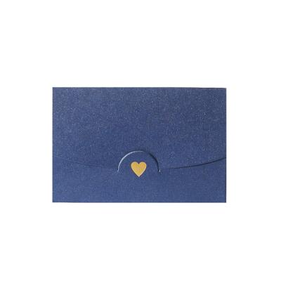 China Gift Envelope Fashion Design Navy Blue Kraft Paper Pearl Paper Gift Invitation Envelope for sale