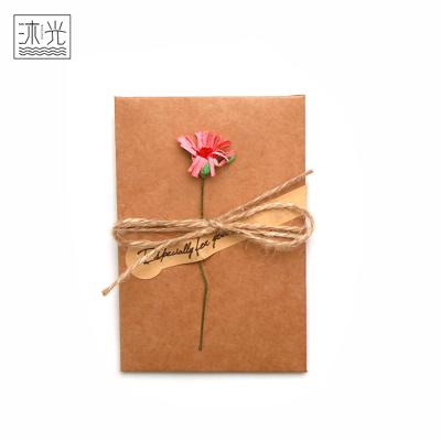 China China Wholesale Custom Handmade Paper Flowers Recycled Kraft Paper Thank You Greeting Cards for sale