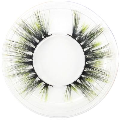 China Style Natural Fluffy Beauty Colored Eyelashes In Pink, Blue, Red, Green CE Series Colored Mink Eyelash Strip Eyelashes With color at the end. for sale