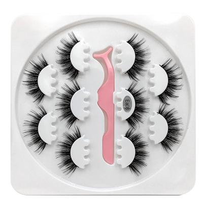 China D Curved Most Popular 3D Gently 5 Pairs False Synthetic Mink Eyelashes Set False Eyelashes Packaging for sale