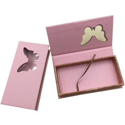 China Recycled Materials Ready To Ship 25mm Lashes Mink Butterfly Box 100% Guaranteed Butterfly Eyelash Packaging Box for sale