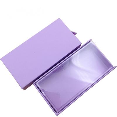 China Luxury Quality EP209 Eyelashes Box Lavender Empty Purple Eyelash Box Personalized Empty Purple Eyelash Box for sale