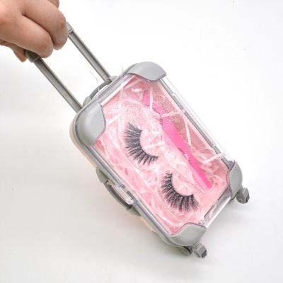 China Hot Sale Luxury Eyelash Boxes Wholesale Custom False Eyelash Packaging Cases Mini Suitcase Lashes Lash Suitcase for sale