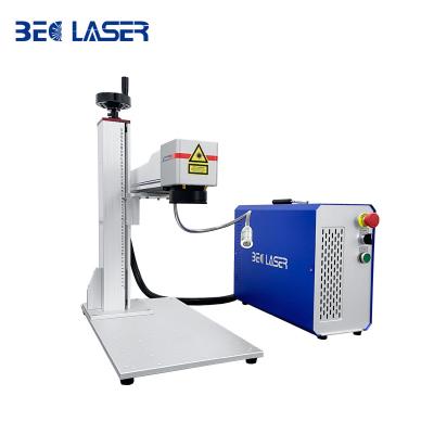 China High fast speed air-cooled valuable inscription printer 50 watt fiber metal laser engraving machine for stainless steel-copper for sale