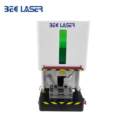 China Air Cooled Enclosed Cabinet Fiber Laser Marking Machine For Metal Dog Collar ID Plate for sale