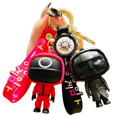 China Squid game key chain squid doll teleplay squid game squid keychain game rubber korean cosdplay toys action figures for sale