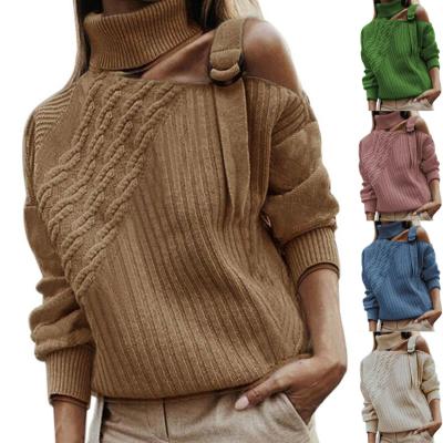 China Breathable Fall For Women Turtle Neck Sweater Women Knitted Sweater Women Pullover Sweater for sale