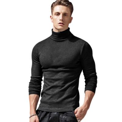 China 2021 Turtle Neck T-shirt Black Empty Men's T-shirt Cotton Soft Men Anti-wrinkle Men's T-shirts for sale