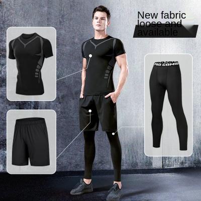 China Breathable Training Jogging Use High Quality Sportswear Clothing 3 Pieces Tight Fitness Clothing Men Gym Sports Suit 2021 for sale