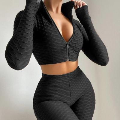 China 2021 Women Sport Wear Gym Running Fitness Yoga Set Breathable Workout Sets 2 Piece Yoga Set Women Workout Sets for sale