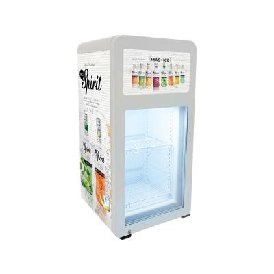 China Promotional Single-temperature Customized Logo 68L Mini Display Fridge For Drinks for sale