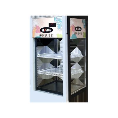 China 68L Single-Temperature Countertop 4 Sides Glass Door Display Refrigerator With Customized Brand for sale