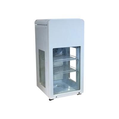 China 68L Single-temperature Beverage Display Fridge 3 Mini Glass Door Commercial Fridge For Promotion for sale