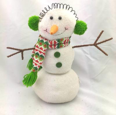 China Christmas Decoration Supplies Christmas Standing Snowman 36cm Earmuffs For Christmas Decoration for sale