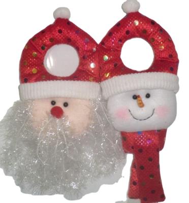 China Christmas decoration supplies Christmas 22cm Santa and snowman head for Christmas fabric decoration for sale