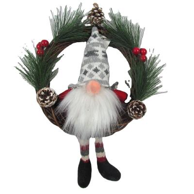 China Beautiful Christmas wreath of navidad de decoracion de Noël with Santa Claus for sale