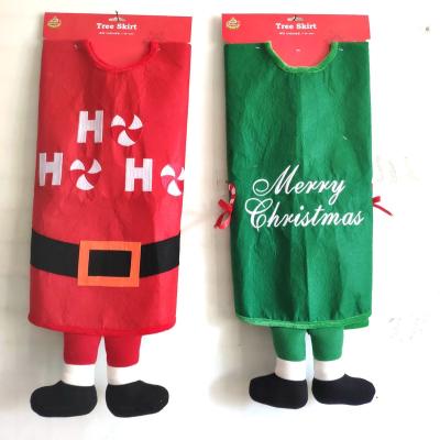 China Christmas decoration supplies 40 inch round Christmas, embroid tree borders with dangling legs for Christmas decoration for sale