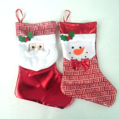 China Christmas decoration supplies 40cm Santa Claus /Snowman hanging sequined boots for Christmas fabric decoration, Christmas fabric gift for sale