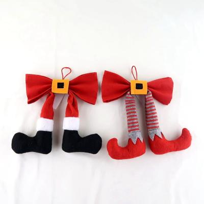 China Christmas Decoration Supplies 40cm Long , Christmas Product Hanging Bowknot For Christmas Cloth Decorations for sale