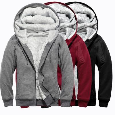 China 2020 Fashion Men Winter Full Pullover Sweater Solid Color Gym Breathable Thick Warm Fleece Up Hoodie for sale