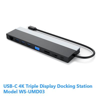 China 4K Triple Display USB-C Dock Station Supporting 100W Power Supply WS-UMD03 zu verkaufen