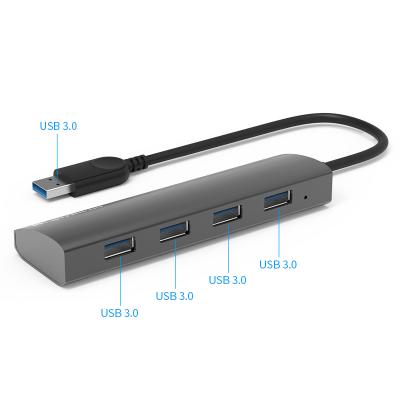 China Data Transfer Winstars 4-Port USB3.0 Small Size Aluminum Hub zu verkaufen