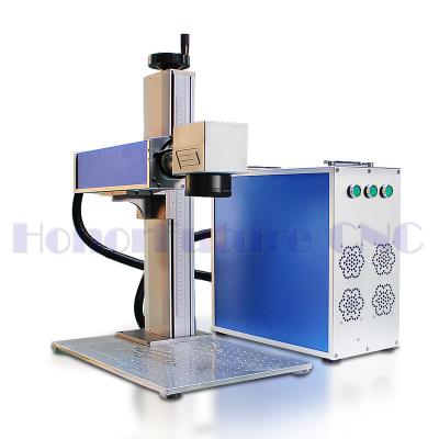 China Air Cooled 3D Logo Printing Machine Metal Fiber Laser Locating Engraving Machine For Steel Jewelry for sale