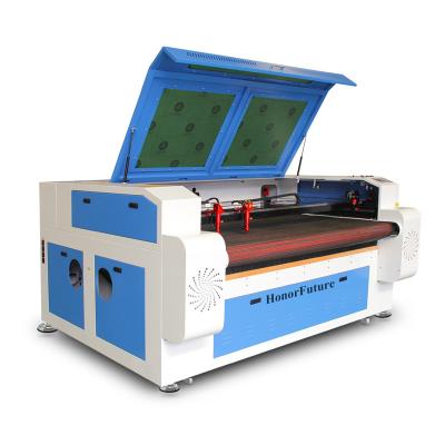 China Water Cooled Highly Efficient Automatic Feeding Glass 80W 1610 Glass Wood CO2 Laser Leather Engraving Machine for sale