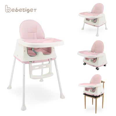 China Modern Multifunctional Plastic Baby High Chair Table Baby Feeding High Chair 5 In 1 Baby High Chair With Table for sale