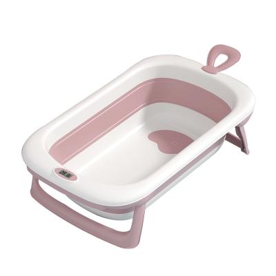 China Hot Selling PP+TPE Baby Sets Plastic Collapsible Baby Bath Basin With Thermometer Baby Tub for sale