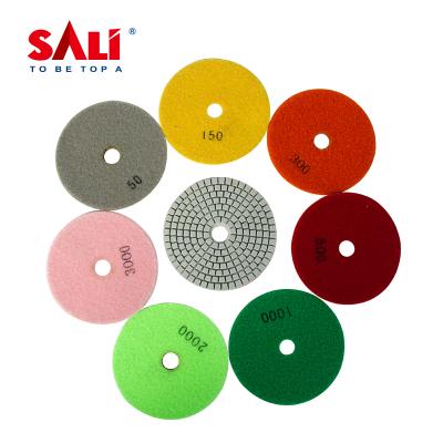 Cina Granite Diamond Polishing Pads Wet Polishing Pads 4 Inch Wet Dry Set For Granite Quartz Marble Stone Travertine Concrete Polish in vendita