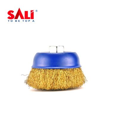 China SALI 65mm Nut M14x2.0 Thread Cleaning Cup Brush Wire Cup Brass Brush for sale