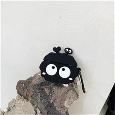 China Cute Cartoon Unique Design Exquisite Popular Black Earphone Sets Shell With Key Chain for sale