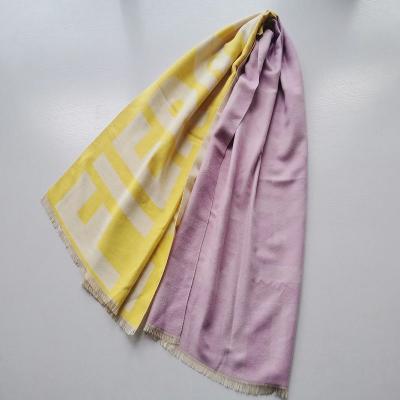 China Fall Soft Smooth Feeling Jacquard Knit Scarf For Women Brand Words Scarf for sale