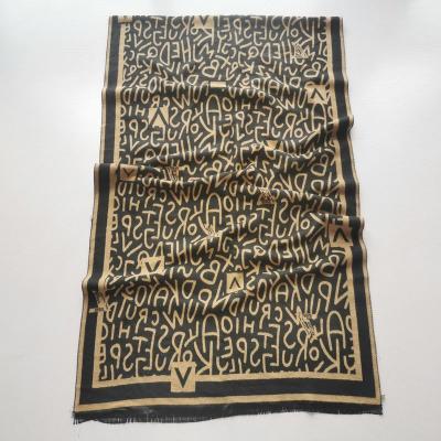 China Autumn Soft Feeling Jacquard Scarves Soft Winter For Women Brand Words Scarf for sale