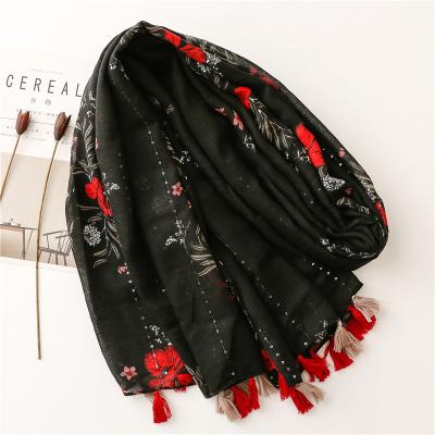 China 2021 New Soft Smooth Feeling Women's Fashion Sequin Scarves Custom Printing Scarf for sale