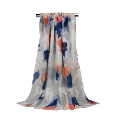 China Cheap running new hijab women autumn print scarf polyester voile print spring tie dye scarves Chinese factory for sale