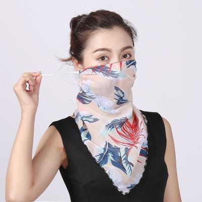 China Floral Print Face Mask Summer Neck Bandana Scarf Reusable Bandana Face Scarf for sale