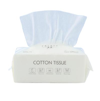 China Eco-friendly Soft Pure Cotton Facial Tissue 100% Cotton Disposable Towel Cloth for sale