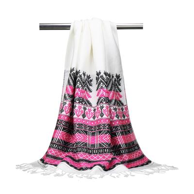 China Fall Indian Viscous Polyester Viscose Pashmina Yiwu Free Sample Yiwu Pashmina Hijab Tribal Fashion Style Shawl Women Cotton Scarves for sale