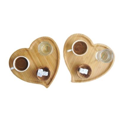 China Viable Wholesale Cheap Kitchen Dish Bamboo Heart Shaped Dish for sale