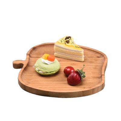 China Sustainable Design Apple Shape Kitchen Restaurant Hotel Bamboo Dried Fruit Nuts Plate Dish Set for sale