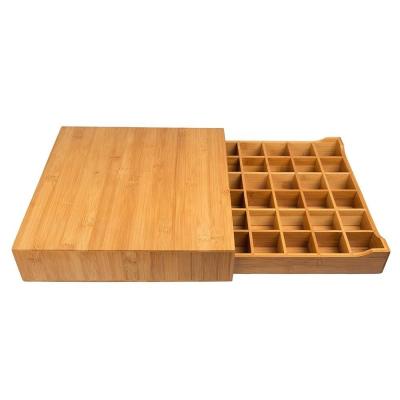 China Single Viable Bamboo K-Cup Serving Coffee Pod Storage Drawer Organizer Top Quality Coffee Pods Holder for sale